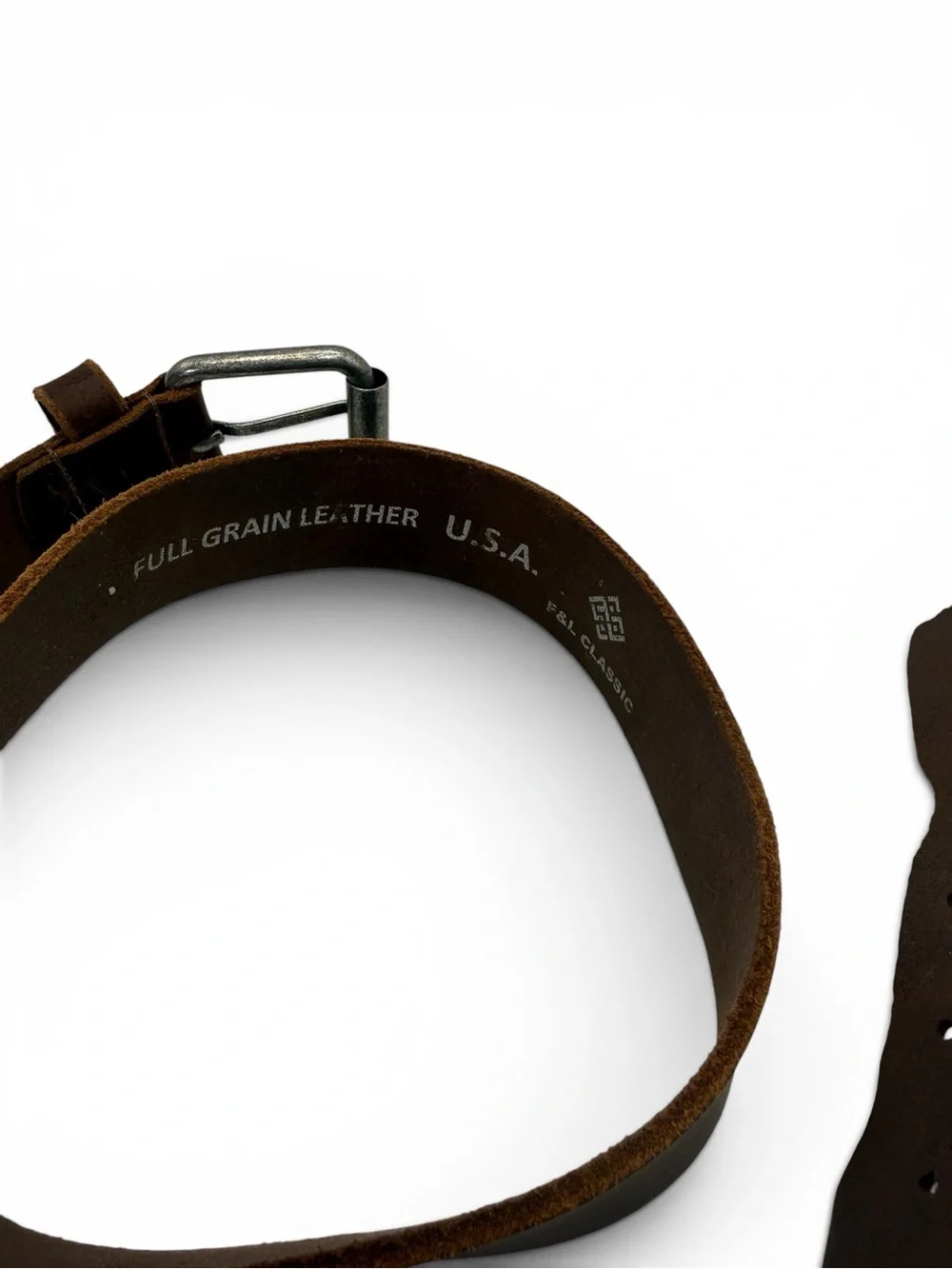 Brown Genuine Leather Unisex Belt with Metal Buckle